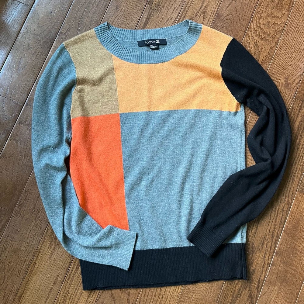 Colorblock Forever 21 Crewneck Sweater